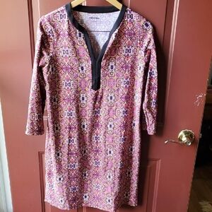 Lands' End Multicolor Long Sleeve Dress